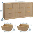 Commode moderne à 10 tiroirs cannelés, poignées métalliques élégantes, organisateur de rangement anti-basculement, pour chambre à coucher, salon