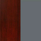 Flash Furniture Cambridge, bureau double piédestal de qualité commerciale 76x152 cm avec 5 tiroirs verrouillables, plateau couleur acajou et cadre gris anthracite