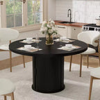 Table à manger ronde de ferme 47 pour 4-6 personnes, étagère de rangement à 2 niveaux et tiroir, table circulaire peu encombrante, idéale pour la salle à manger, la cuisine, le salon