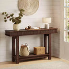 Farmhouse Fluted Console Table for Entryway, Entryway Table with Shelf Storage, Farmhouse Behind Sofa Table for Living Room, Hallway, Couch