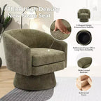 Fauteuil pivotant à 360° pour la lecture avec rangement caché, fauteuil de salon rotatif en tissu chenille pour le salon, la chambre et le bureau à domicile