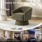 Fauteuil pivotant à 360° pour la lecture avec rangement caché, fauteuil de salon rotatif en tissu chenille pour le salon, la chambre et le bureau à domicile