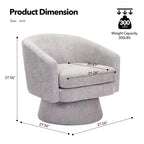 Fauteuil pivotant à 360° pour la lecture avec rangement caché, fauteuil de salon rotatif en tissu chenille pour le salon, la chambre et le bureau à domicile