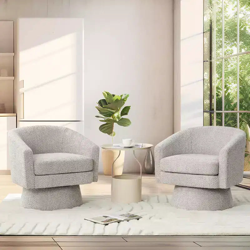 Fauteuil pivotant à 360° pour la lecture avec rangement caché, fauteuil de salon rotatif en tissu chenille pour le salon, la chambre et le bureau à domicile