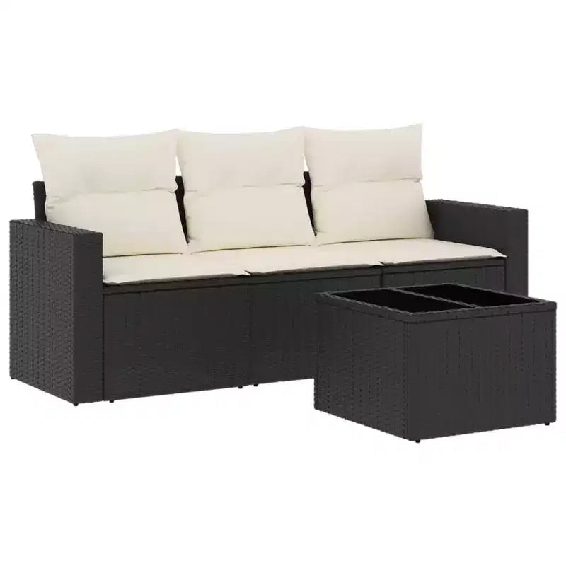 vidaXL Garden Sofa Set Black PE rattan Large Modular Garden Sofa Set