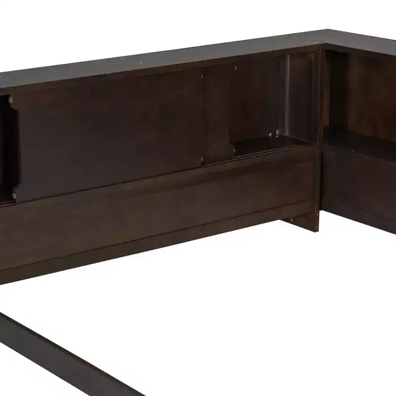Lit de repos moderne Queen Luxystar avec 5 étagères de rangement, prises et lumière