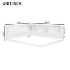 Lit de repos moderne Queen Luxystar avec 5 étagères de rangement, prises et lumière
