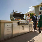 Tiroirs de cuisine extérieure VEVOR 18,11 L x 23,23 P x 23,23 H, tiroirs de barbecue en acier inoxydable à triple accès avec poignées, argent