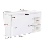 Meuble d'entrée FurnitureR avec rangement à chaussures, tiroirs à abattant à 3 niveaux, armoire dissimulée, organisateur peu encombrant, blanc