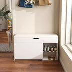Meuble d'entrée FurnitureR avec rangement à chaussures, tiroirs à abattant à 3 niveaux, armoire dissimulée, organisateur peu encombrant, blanc