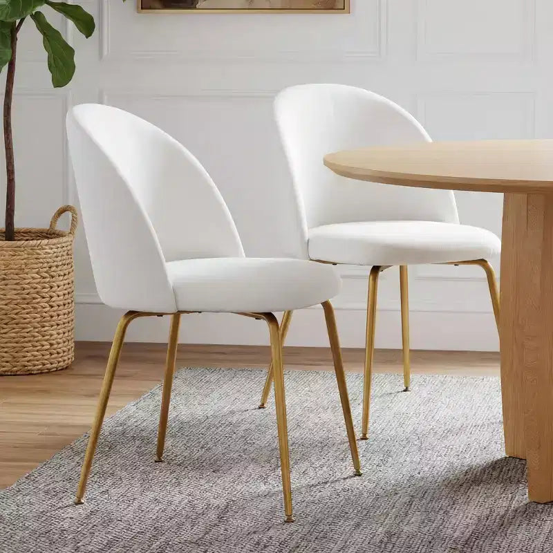 Chaise d'appoint Eileen 30 H rembourrée blanche