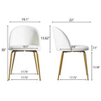 Chaise d'appoint Eileen 30 H rembourrée blanche