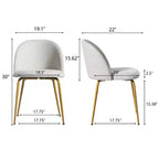 Chaise d'appoint Eileen 30 H rembourrée blanche