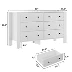 Commode en bois à 6 tiroirs pour chambre à coucher, Grand organiseur de rangement moderne pour salon, entrée, couloir