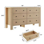 Commode en bois à 6 tiroirs pour chambre à coucher, Grand organiseur de rangement moderne pour salon, entrée, couloir