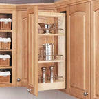 Organisateur de rangement coulissant Rev-A-Shelf 5 pour armoires de cuisine murales, étagères réglables coulissantes pour épices ou conserves, bois et chrome, 448-WC-5C