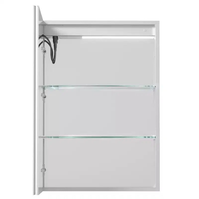 FAMYYT Armoire à pharmacie lumineuse en aluminium de 20 po L x 28 po H avec miroir, intensité variable, anti-buée, entièrement assemblée