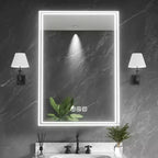 FAMYYT Armoire à pharmacie lumineuse en aluminium de 20 po L x 28 po H avec miroir, intensité variable, anti-buée, entièrement assemblée