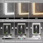 FAMYYT Armoire à pharmacie lumineuse en aluminium de 20 po L x 28 po H avec miroir, intensité variable, anti-buée, entièrement assemblée