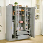 Garde-manger de cuisine autoportant Whisen 71''H, grand buffet de salle à manger avec 6 portes et étagères réglables