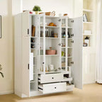 Garde-manger de cuisine autoportant Whisen 71''H, grand buffet de salle à manger avec 6 portes et étagères réglables