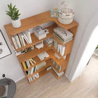 GDFStudio Tabbie 64H Bibliothèque d'angle autoportante à 5 étagères en forme de L