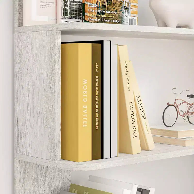 GDFStudio Tabbie 64H Bibliothèque d'angle autoportante à 5 étagères en forme de L