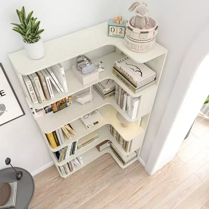 GDFStudio Tabbie 64H Bibliothèque d'angle autoportante à 5 étagères en forme de L