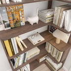 GDFStudio Tabbie 64H Bibliothèque d'angle autoportante à 5 étagères en forme de L