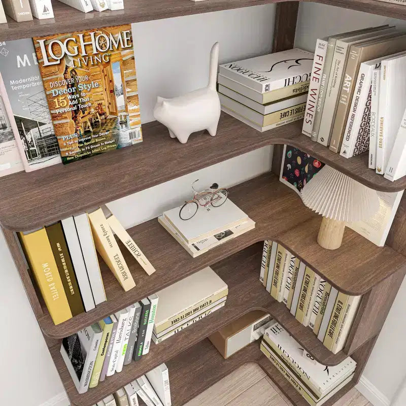 GDFStudio Tabbie 64H Bibliothèque d'angle autoportante à 5 étagères en forme de L