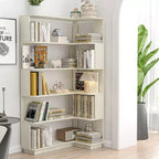 GDFStudio Tabbie 64H Bibliothèque d'angle autoportante à 5 étagères en forme de L