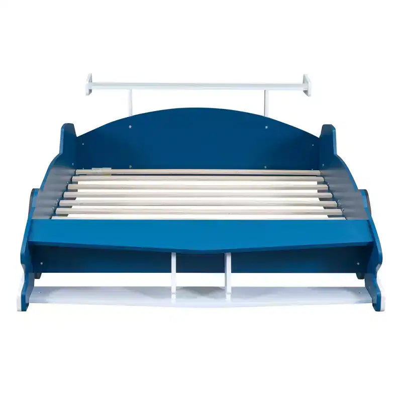 Lit Plateforme Luxystar en Forme de Voiture de Course avec Roues pour Chambre d'Enfant