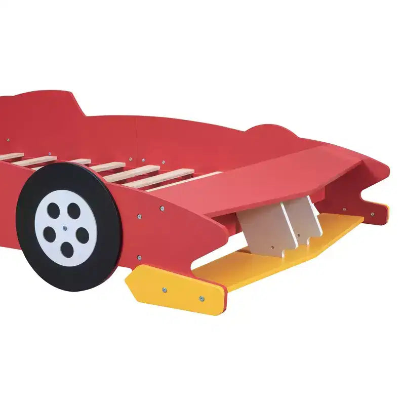 Lit Plateforme Luxystar en Forme de Voiture de Course avec Roues pour Chambre d'Enfant