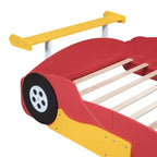 Lit Plateforme Luxystar en Forme de Voiture de Course avec Roues pour Chambre d'Enfant