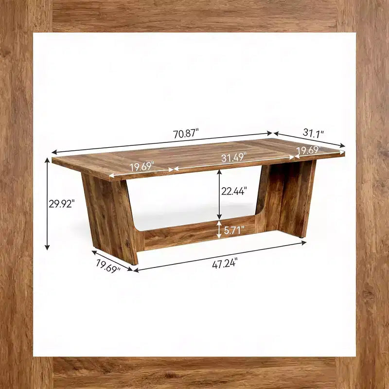 Table de conférence industrielle en bois GDFStudio Tyuzu