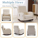 Fauteuil à bascule rembourré beige Karl Home