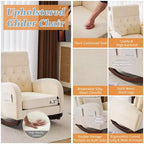 Fauteuil à bascule rembourré beige Karl Home