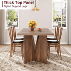 Table de salle à manger rectangulaire moderne en bois 70,9" pour 6 à 8 personnes, grande table de cuisine de style ferme avec pieds en métal en forme de M, plateau épaissi et cadre robuste