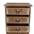 GDFStudio Wrenford Armoire de rangement rustique en bois massif à 3 tiroirs