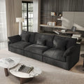 Canapé sectionnel modulaire en lin, 3 places, noir/gris/blanc/kaki