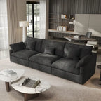 Canapé sectionnel modulaire en lin, 3 places, noir/gris/blanc/kaki