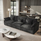 Canapé sectionnel modulaire en lin, 3 places, noir/gris/blanc/kaki