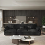Canapé sectionnel modulaire en lin, 3 places, noir/gris/blanc/kaki