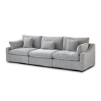 Canapé sectionnel modulaire en lin, 3 places, noir/gris/blanc/kaki