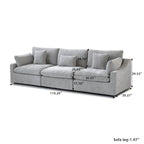 Canapé sectionnel modulaire en lin, 3 places, noir/gris/blanc/kaki