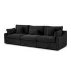 Canapé sectionnel modulaire en lin, 3 places, noir/gris/blanc/kaki