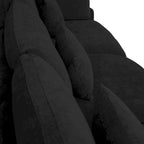 Canapé sectionnel modulaire en lin, 3 places, noir/gris/blanc/kaki