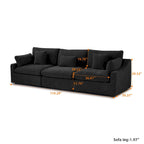 Canapé sectionnel modulaire en lin, 3 places, noir/gris/blanc/kaki
