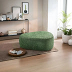 Pouf rembourré triangulaire arrondi – Repose-pieds en tissu, siège unique (bleu / gris / vert / sable clair / gris clair)