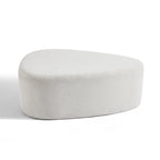 Pouf rembourré triangulaire arrondi – Repose-pieds en tissu, siège unique (bleu / gris / vert / sable clair / gris clair)